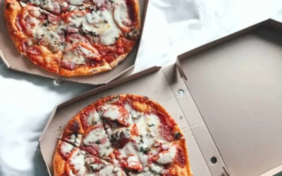 PIZZA BOX MULTI LINGUAL SELF ADHESIVE OVERLABELLING
